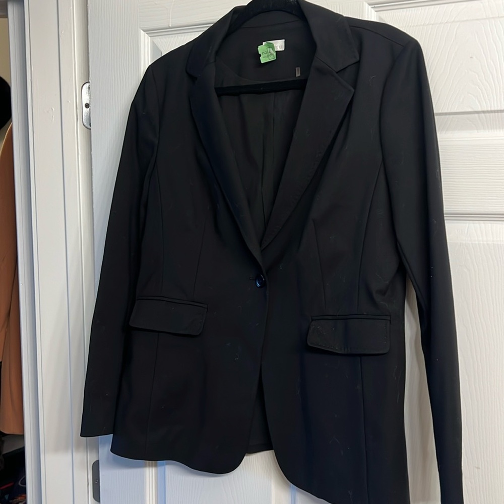 ECRU Ponte Single Button Blazer Size 4 in black